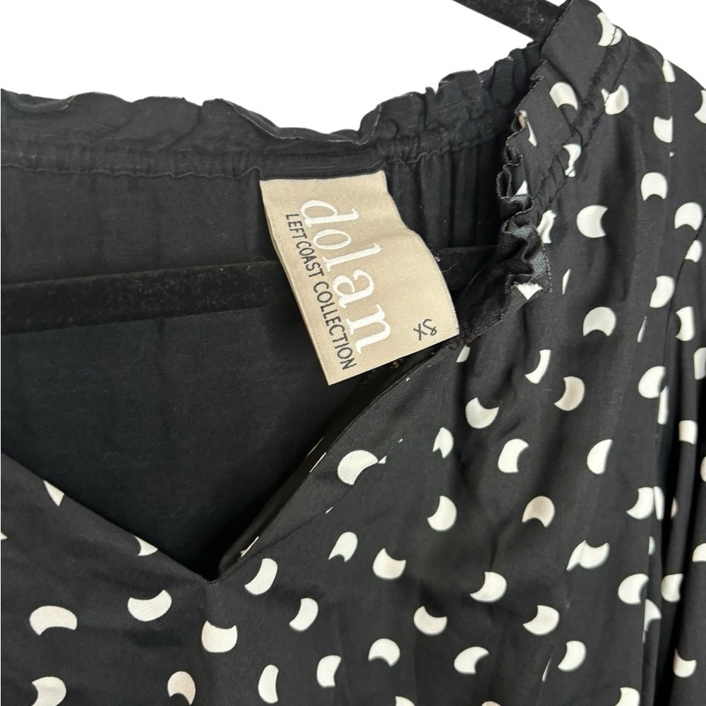Anthropologie Dolan Moon Print French Quarter Top Blouse Black Boho XS - Picture 2 of 6